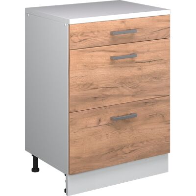 Cómoda De Ampliación Rion, Roble Dorado/blanco, 60 X 46 Cm Sin Inclinación Con 3 Cajones, Vicco Cómoda De Ampliación Rion, Roble Dorado/blanco, 60 X 46 Cm Sin Inclinación Con 3 Cajones, Vicco