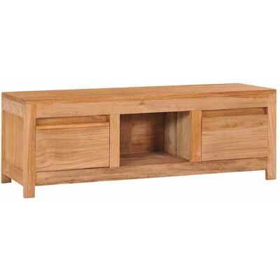 Vidaxl - Mueble De Tv Madera Maciza De Teca 100x30x35 Cm Vidaxl - Mueble De Tv Madera Maciza De Teca 100x30x35 Cm