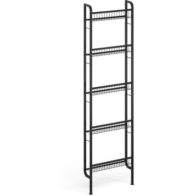 Escalera Estantería Klivo, Negro, 44.5 X 160 Cm Con 5 Estantes, Vicco Escalera Estantería Klivo, Negro, 44.5 X 160 Cm Con 5 Estantes, Vicco