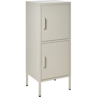 BELIANI Armario De Metal Para Oficina De 2 Puertas Con 4 Estantes Almacenaje Beige Claro Huron BELIANI Armario De Metal Para Oficina De 2 Puertas Con 4 Estantes Almacenaje Beige Claro Huron
