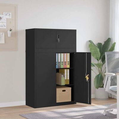 vidaXL Armario archivador de acero negro 90x40x145 cm Mueble oficina vidaXL Armario archivador de acero negro 90x40x145 cm Mueble oficina