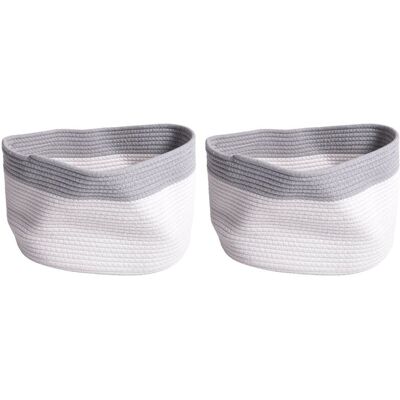 OEM Cestas De Almacenamiento Cuadradas De Cuerda De Algodón, Organizador Para Contenedores, Cesta Plegable Tejida Decorativa Con Asas, D OEM Cestas De Almacenamiento Cuadradas De Cuerda De Algodón, Organizador Para Contenedores, Cesta Plegable Tejida Decorativa Con Asas, D