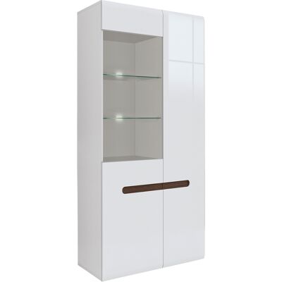 PETITS-MEUBLES Vitrina Darrel Blanco con 2 Puertas y Estantes de Vidrio PETITS-MEUBLES Vitrina Darrel Blanco con 2 Puertas y Estantes de Vidrio