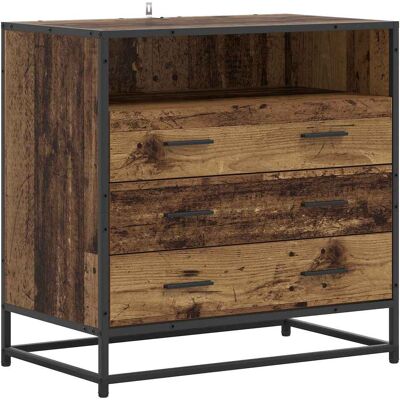 Cajonera 3-cajón Madera Envejecida 70 X 41 X 70 Cm Vidaxl Cajonera 3-cajón Madera Envejecida 70 X 41 X 70 Cm Vidaxl