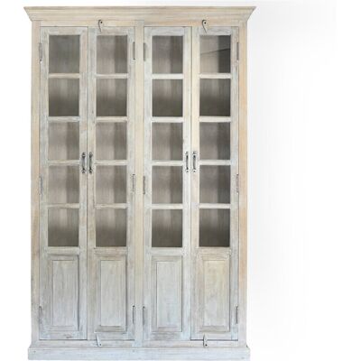 FIJALO Vitrina Mango 135x50x210 4 Puertas Decape Blanco FIJALO Vitrina Mango 135x50x210 4 Puertas Decape Blanco