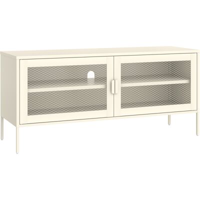 HAPPY GARDEN Mueble Tv En Metal 120cm Blanco Tom HAPPY GARDEN Mueble Tv En Metal 120cm Blanco Tom