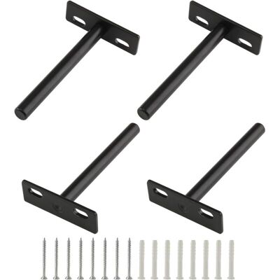 OEM Juego De 4 Soportes Resistentes De 10 Cm Para Estantes Flotantes, Soportes De Pared Ocultos Para Estantes Flotantes De Madera, Color Negro -crezuo OEM Juego De 4 Soportes Resistentes De 10 Cm Para Estantes Flotantes, Soportes De Pared Ocultos Para Estantes Flotantes De Madera, Color Negro -crezuo