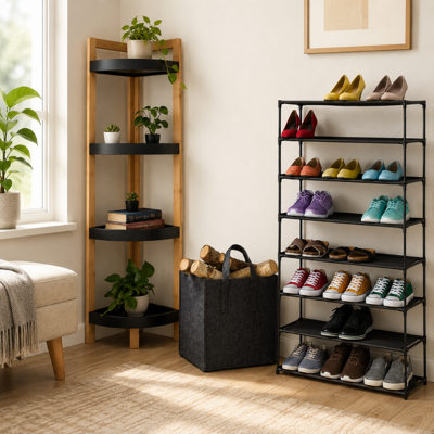 NORTHIX Juego De Organizadores Para Armario 3 Piezas Zapatero Encajable Estante De Esquina De Bambu Y Cesta De Fieltro Para Transportar Objetos 221618831 NORTHIX Juego De Organizadores Para Armario 3 Piezas Zapatero Encajable Estante De Esquina De Bambu Y Cesta De Fieltro Para Transportar Objetos 221618831