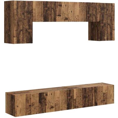 Conjunto De Mueble De Tv 4 Uds. Madera Vieja Vidaxl Conjunto De Mueble De Tv 4 Uds. Madera Vieja Vidaxl