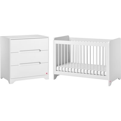 Cuna Bebé 60x120 Y Cómoda 3 Cajones Vox Ova Blanco Cuna Bebé 60x120 Y Cómoda 3 Cajones Vox Ova Blanco