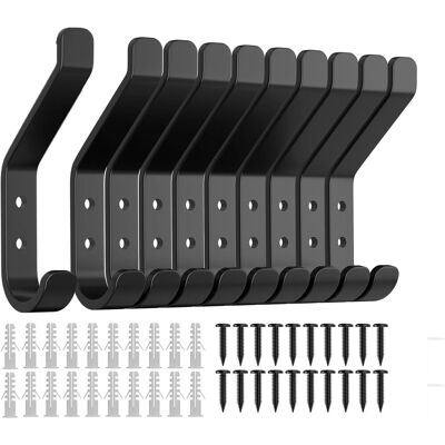 OEM Ganchos Para Abrigos, Juego De 10, Negros, Atornillables, Para Paneles Acústicos, Paneles De Pared, Dormitorio, Sala De Estar, Baño, Vestidor, Abrigos, Metal, 10 Cm OEM Ganchos Para Abrigos, Juego De 10, Negros, Atornillables, Para Paneles Acústicos, Paneles De Pared, Dormitorio, Sala De Estar, Baño, Vestidor, Abrigos, Metal, 10 Cm