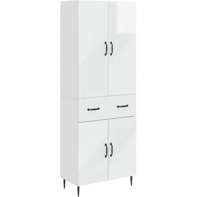 Juego De Armarios 2 Uds. Blanco Brillante Madera De Ingeniería Vidaxl Juego De Armarios 2 Uds. Blanco Brillante Madera De Ingeniería Vidaxl