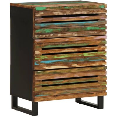 vidaXL Aparador Madera Maciza de Acacia - 60x34x75 cm, Multicolor, Almacenamiento para Casa vidaXL Aparador Madera Maciza de Acacia - 60x34x75 cm, Multicolor, Almacenamiento para Casa