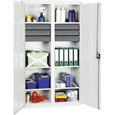 Armario Para Herramientas Y Materiales Stumpf Serie 3000 Gris Claro + 6 Cajones 100 Mm + Panel Divisorio Central + 6 Estantes Extraíbles - 3004207 Armario Para Herramientas Y Materiales Stumpf Serie 3000 Gris Claro + 6 Cajones 100 Mm + Panel Divisorio Central + 6 Estantes Extraíbles - 3004207