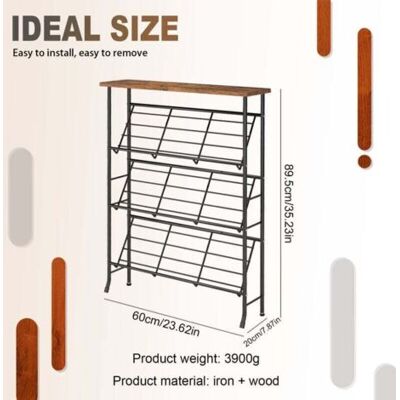 OEM Zapatero, Organizador De Zapatos, Zapatero Estrecho Y Resistente De 4 Niveles, Estante Superior Independiente De Madera (12-16 Pares), Para Recibidor. OEM Zapatero, Organizador De Zapatos, Zapatero Estrecho Y Resistente De 4 Niveles, Estante Superior Independiente De Madera (12-16 Pares), Para Recibidor.