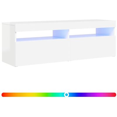 Vidaxl - Mueble De Tv Con Luces Led Blanco Brillante 120x35x40 Cm Vidaxl - Mueble De Tv Con Luces Led Blanco Brillante 120x35x40 Cm
