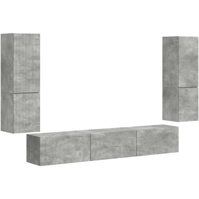 Conjunto De Mueble De Tv 4 Uds. Gris Concreto Vidaxl Conjunto De Mueble De Tv 4 Uds. Gris Concreto Vidaxl