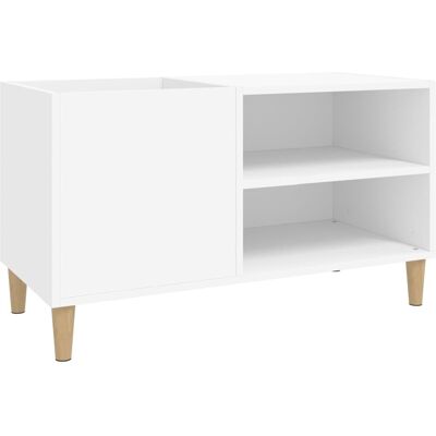 vidaXL Gabinete de discos blanco 84,5x38x48 cm con almacenamiento - Estantería de vinilo para oficina vidaXL Gabinete de discos blanco 84,5x38x48 cm con almacenamiento - Estantería de vinilo para oficina