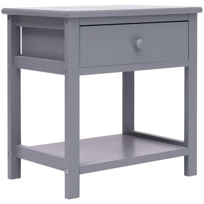 Mesita De Noche Madera De Paulownia Gris 40x29x42 Cm Vidaxl Mesita De Noche Madera De Paulownia Gris 40x29x42 Cm Vidaxl