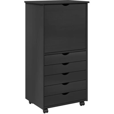 Gabinete Rodante Gris 53 X 39 X 103 Cm Madera De Pino Macizo Vidaxl Gabinete Rodante Gris 53 X 39 X 103 Cm Madera De Pino Macizo Vidaxl