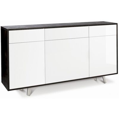 SARMOG Aparador Con Tres Puertas Y Tres Cajones Negro Ossido Blanco Brillo 164x41x H92 Cm SARMOG Aparador Con Tres Puertas Y Tres Cajones Negro Ossido Blanco Brillo 164x41x H92 Cm
