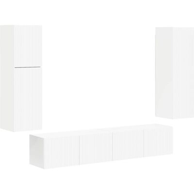Conjunto De Mueble De Tv 4 Uds. Madera De Ingeniería Vidaxl Conjunto De Mueble De Tv 4 Uds. Madera De Ingeniería Vidaxl