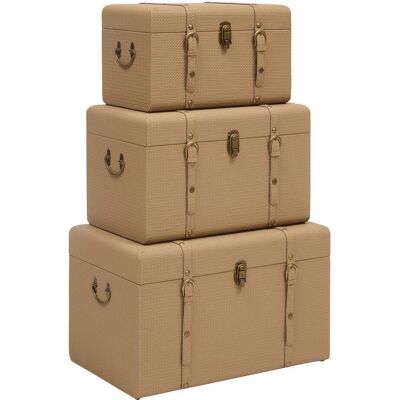 Lote De 3 Baúles Rectangulares Bonie De Color Beige - Atmosphera Créateur D'Intérieur Lote De 3 Baúles Rectangulares Bonie De Color Beige - Atmosphera Créateur D'Intérieur