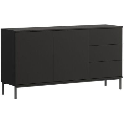 Mobilier1 - Cómoda Lomsore 104, Negro, Con Cajones Y Puertas, Número De Cajones: 0, 80x150x41cm Mobilier1 - Cómoda Lomsore 104, Negro, Con Cajones Y Puertas, Número De Cajones: 0, 80x150x41cm