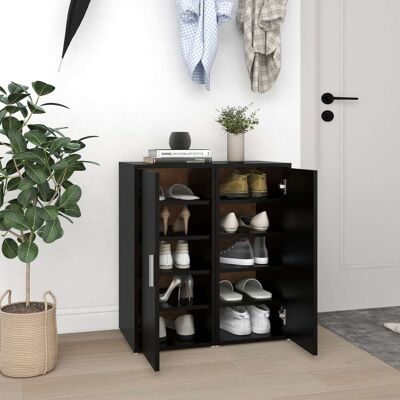 Jinlefu - Muebles Zapateros 2 Uds Madera Contrachapada Negro 32x35x70 Cm Vidaxl Jinlefu - Muebles Zapateros 2 Uds Madera Contrachapada Negro 32x35x70 Cm Vidaxl