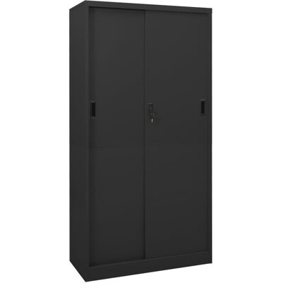 armario de oficina con puerta corredera en antracita de acero - Armario de oficina armario de oficina con puerta corredera en antracita de acero - Armario de oficina