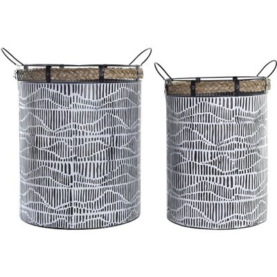 FIJALO Cesta Set 2 Hierro Cuerda 52x42x58 Blanco Dc192741 FIJALO Cesta Set 2 Hierro Cuerda 52x42x58 Blanco Dc192741