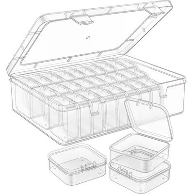 SIOKS Caja Para Guardar Cuentas, 31 Cajas Pequeñas Para Guardar Cuentas, Hechas De Plástico Transparente. SIOKS Caja Para Guardar Cuentas, 31 Cajas Pequeñas Para Guardar Cuentas, Hechas De Plástico Transparente.