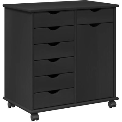 Gabinete Rodante Con Rueda Negro 63,5 X 39 X 65,5 Cm Vidaxl Gabinete Rodante Con Rueda Negro 63,5 X 39 X 65,5 Cm Vidaxl
