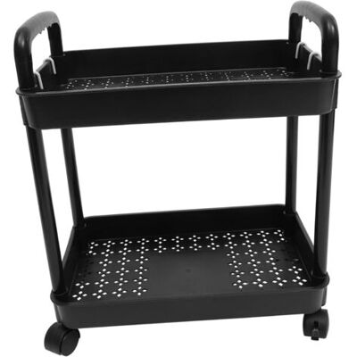 YMYNY Carro De Doble Capa Con Puerta, Cesta Móvil De Doble Capa Para Almacenamiento, Estante Para Carro De Almacenamiento - Negro YMYNY Carro De Doble Capa Con Puerta, Cesta Móvil De Doble Capa Para Almacenamiento, Estante Para Carro De Almacenamiento - Negro