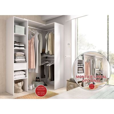 Vestidor Doble Montaje Lineal O Rincon - 187 X 98 X 41 Cm - Blanco - Dekit Vestidor Doble Montaje Lineal O Rincon - 187 X 98 X 41 Cm - Blanco - Dekit