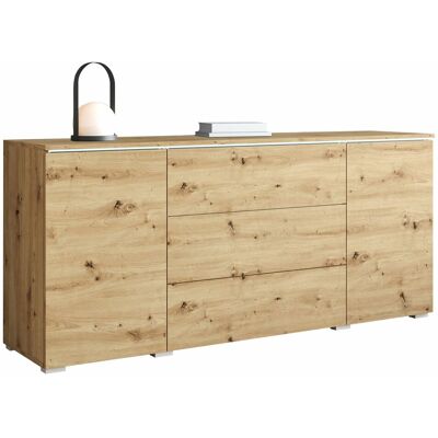 Mobilier1 - Cómoda Sarasota 142, Roble Artisan, Con Cajones Y Puertas, Número De Cajones: 0, 66x150x40cm, Led Mobilier1 - Cómoda Sarasota 142, Roble Artisan, Con Cajones Y Puertas, Número De Cajones: 0, 66x150x40cm, Led