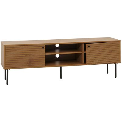 DÉCOSHOP26 Ueble Tv Diseño Escandinavo Con Almacenaje 6 Compartimentos Pasacables Integrado Acabado Melamina Resistente Y Metal 150 Cm Color Natural 04000977 DÉCOSHOP26 Ueble Tv Diseño Escandinavo Con Almacenaje 6 Compartimentos Pasacables Integrado Acabado Melamina Resistente Y Metal 150 Cm Color Natural 04000977