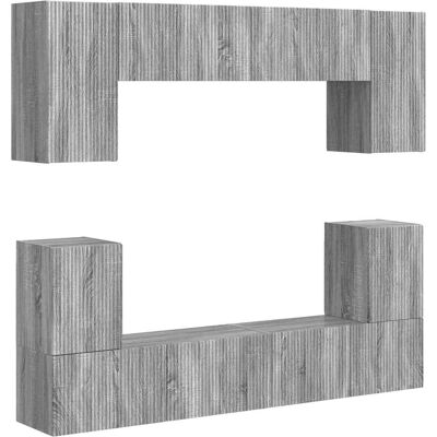 Conjunto De Mueble De Tv 5 Uds. Gris Sonoma Vidaxl Conjunto De Mueble De Tv 5 Uds. Gris Sonoma Vidaxl