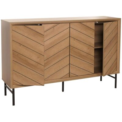 DÉCOSHOP26 Parador De Diseño Con 4 Puertas Push-to-open Mueble De Almacenamiento Estantes Ajustables Mdf Y Metal 04001009 DÉCOSHOP26 Parador De Diseño Con 4 Puertas Push-to-open Mueble De Almacenamiento Estantes Ajustables Mdf Y Metal 04001009
