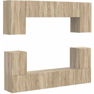 Conjunto De Mueble De Tv 5 Uds. Roble Sonoma Vidaxl Conjunto De Mueble De Tv 5 Uds. Roble Sonoma Vidaxl