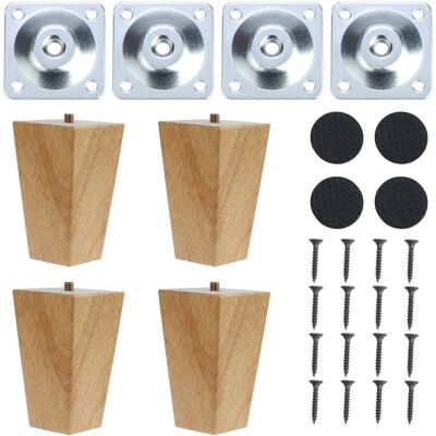 Juego De 4 Patas De Madera Maciza Para Muebles, Patas Cónicas Cuadradas Para Muebles, Gabinetes, Otomanas, Sofás, Tocadores - Csparkv Juego De 4 Patas De Madera Maciza Para Muebles, Patas Cónicas Cuadradas Para Muebles, Gabinetes, Otomanas, Sofás, Tocadores - Csparkv