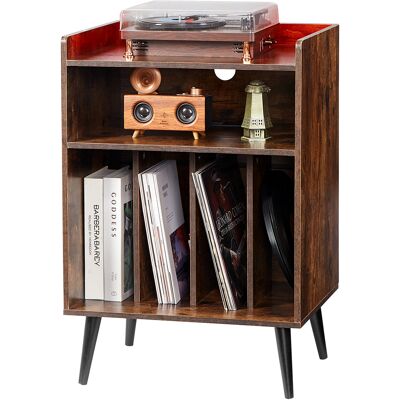 Vevor Soporte Para Tocadiscos 520 X 400 X 750 Mm De 3 Niveles Con Luz Led, Estación De Carga Y Puertos Usb, Capacidad Hasta 150 Álbumes, Gabinete De Discos De Vinilo Con Estante De Exhibición, Marrón Vevor Soporte Para Tocadiscos 520 X 400 X 750 Mm De 3 Niveles Con Luz Led, Estación De Carga Y Puertos Usb, Capacidad Hasta 150 Álbumes, Gabinete De Discos De Vinilo Con Estante De Exhibición, Marrón