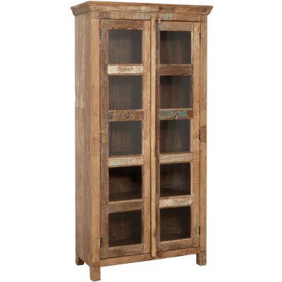 BISCOTTINI Vitrina De Madera Maciza Reciclada Con Acabado Envejecido BISCOTTINI Vitrina De Madera Maciza Reciclada Con Acabado Envejecido