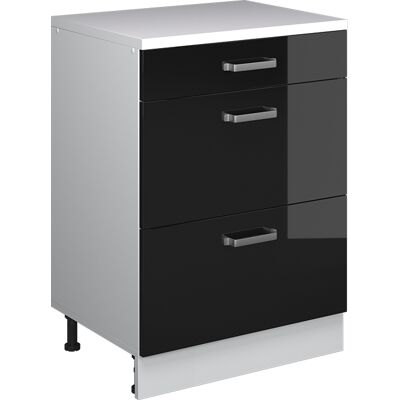 Cómoda De Ampliación Rion, Negro Brillo Intenso/blanco, 60 X 46 Cm Sin Inclinación Con 3 Cajones, Vicco Cómoda De Ampliación Rion, Negro Brillo Intenso/blanco, 60 X 46 Cm Sin Inclinación Con 3 Cajones, Vicco