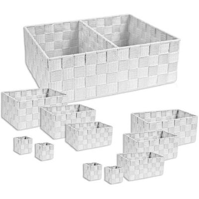 TRADE SHOP TRAESIO Trade Shop - 11 Uds Cajas Textiles Modulares Organizador De Baño Estantería Armario 79153 Blanco - TRADE SHOP TRAESIO Trade Shop - 11 Uds Cajas Textiles Modulares Organizador De Baño Estantería Armario 79153 Blanco -