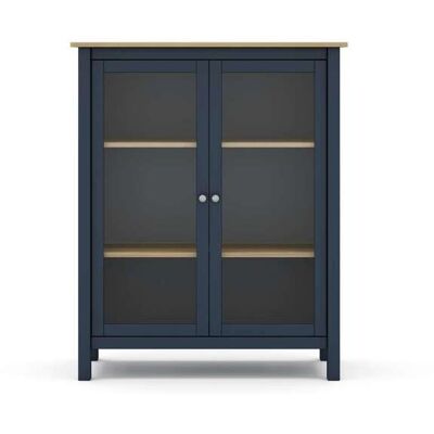 MKRIC Mueble Vitrina Para Comedor Modelo Miguel 2 Puertas Acabado Azul/roble, 40cm(fondo) 110cm(alto) 90cm (ancho). MKRIC Mueble Vitrina Para Comedor Modelo Miguel 2 Puertas Acabado Azul/roble, 40cm(fondo) 110cm(alto) 90cm (ancho).