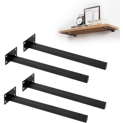 OEM 4 Soportes Industriales Para Estantes, 30 Cm, Acero Inoxidable, Capacidad De 40 Kg, Soportes De Pared Flotantes De Estilo Retro OEM 4 Soportes Industriales Para Estantes, 30 Cm, Acero Inoxidable, Capacidad De 40 Kg, Soportes De Pared Flotantes De Estilo Retro