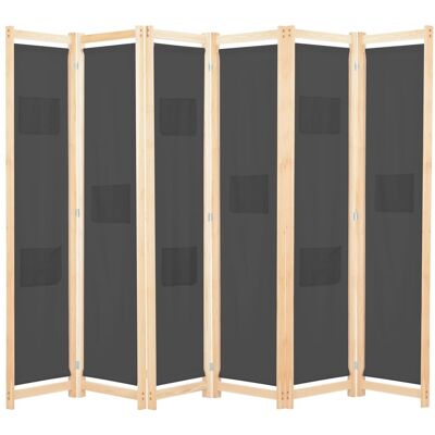 HELLOSHOP26 Biombo Separador De Ambientes Mueble Decorativo 6 Paneles Gris 240 X 170 X 4 Cm Tela 0802086 HELLOSHOP26 Biombo Separador De Ambientes Mueble Decorativo 6 Paneles Gris 240 X 170 X 4 Cm Tela 0802086