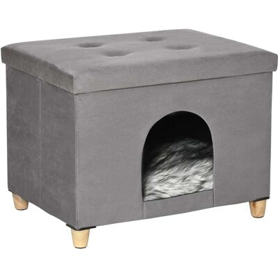 NORTHIX Reposapies 2 En 1 Para Cueva De Gatos Con Cojin Patas De Madera Casa Para Gatos Cesta Para Gatos Otomana Acolchada Suave Diseno Elegante Mdf Extraible Felpa Gris 211501347 NORTHIX Reposapies 2 En 1 Para Cueva De Gatos Con Cojin Patas De Madera Casa Para Gatos Cesta Para Gatos Otomana Acolchada Suave Diseno Elegante Mdf Extraible Felpa Gris 211501347
