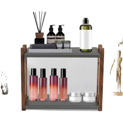 OEM Organizador De Maquillaje, Madera Y Acero Al Carbono, Diseño De 2 Niveles, Antideslizante, Resistente A La Corrosión, Uso Versátil. OEM Organizador De Maquillaje, Madera Y Acero Al Carbono, Diseño De 2 Niveles, Antideslizante, Resistente A La Corrosión, Uso Versátil.